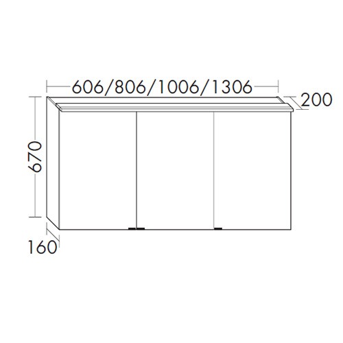 Burgbad Yumo Spiegelschrank mit horizontaler LED- Aufsatzleuchte 1000 (SPIY100)