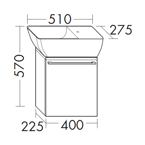 Burgbad Bel GästeBad Mineralguss-Waschtisch+Unterschrank PG2  