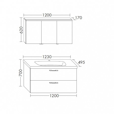 Burgbad Teno - for me Set 3.1 Spiegelschrank 1230  