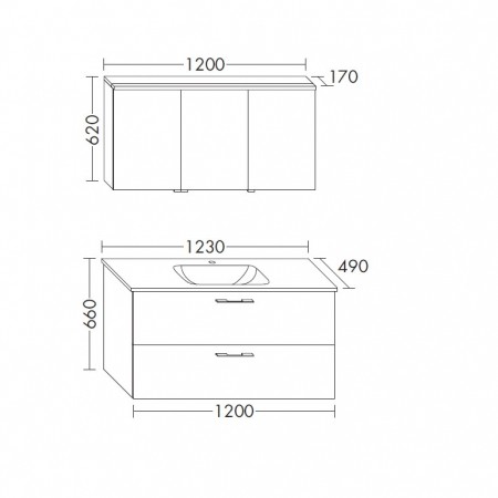 Burgbad Teno - for me Set 6.1 Spiegelschrank 1230  