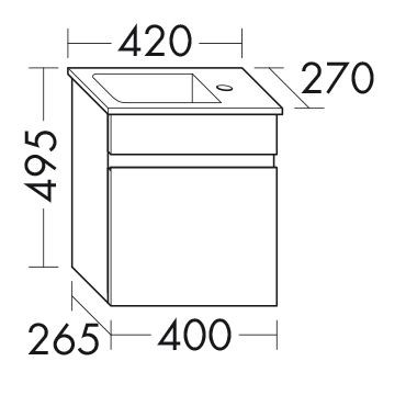Burgbad Bel GästeBad Glas-Waschtisch+Unterschrank PG4  