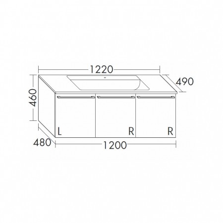 Burgbad Bel Glas-Waschtisch + Unterschrank 1220 PG1  