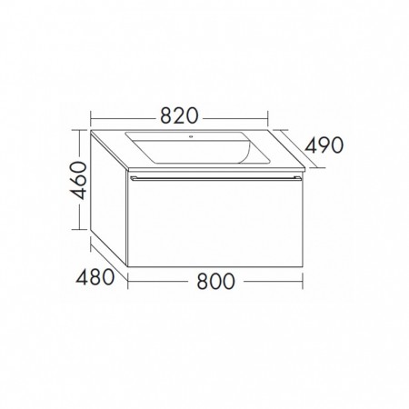 Burgbad Bel Glas-Waschtisch + Unterschrank 820 PG2  