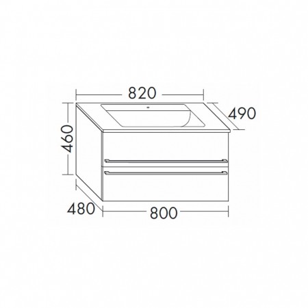 Burgbad Bel Glas-Waschtisch + Unterschrank 820 PG2  