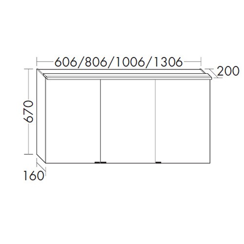 Burgbad Yumo Spiegelschrank 600 mit horizontaler LED- Aufsatzleuchte  (SPIY060)