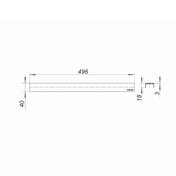 DALLMER Abdeckung CeraLine Design matt, 500 mm