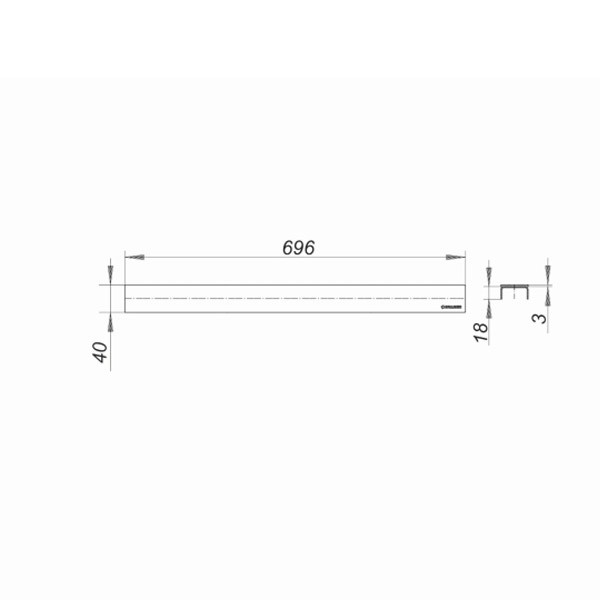 DALLMER Abdeckung CeraLine Design matt, 700 mm