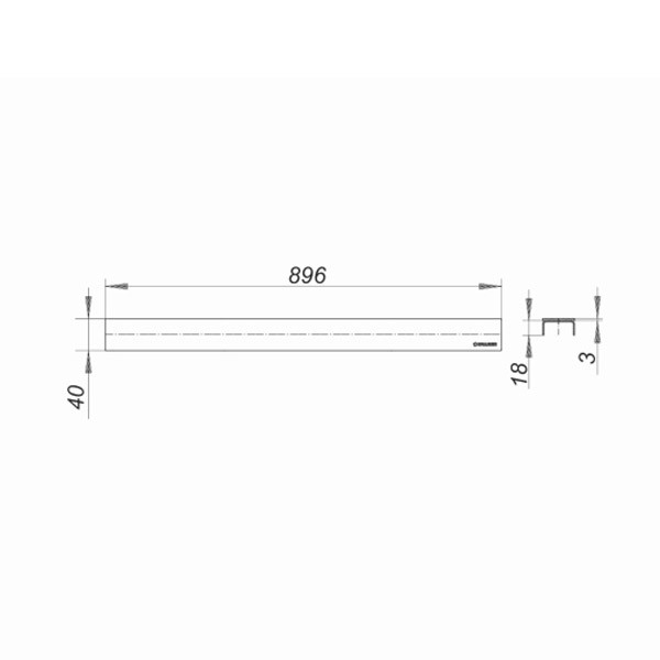 DALLMER Abdeckung CeraLine Design matt, 900 mm