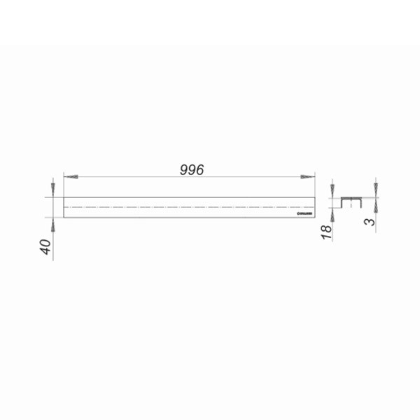 DALLMER Abdeckung CeraLine Design matt gebürstet, 1000 mm