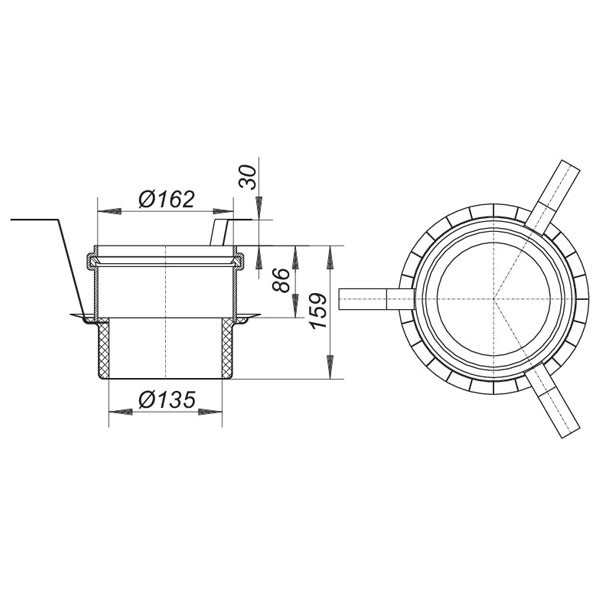 DALLMER Brandschutz-Rohbauelement 5, DN 70/DN 100