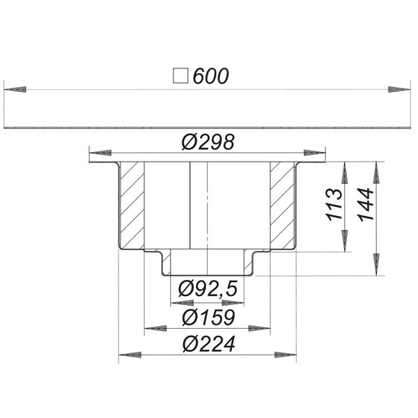 DALLMER Brandschutzelement 8 Stahltrapez für Dachablauf DN 70