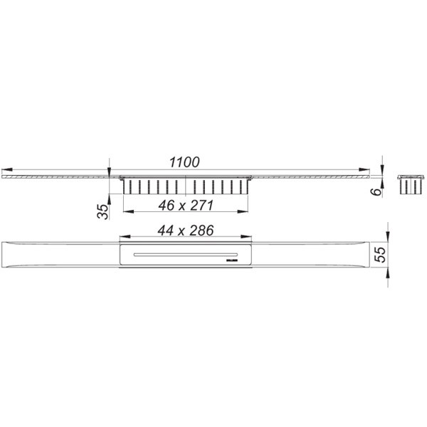 DALLMER Duschrinne CeraFloor Edelstahl matt, 1100 mm