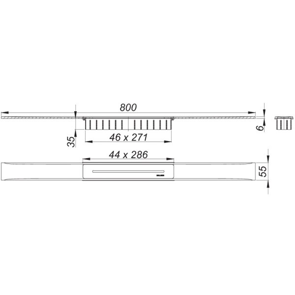 DALLMER Duschrinne CeraFloor Edelstahl matt, 800 mm