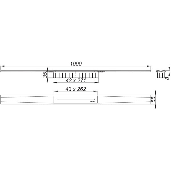 DALLMER Duschrinne CeraFloor Pure, 1000 mm