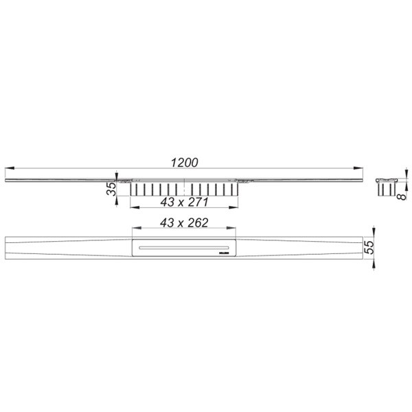 DALLMER Duschrinne CeraFloor Pure, 1200 mm