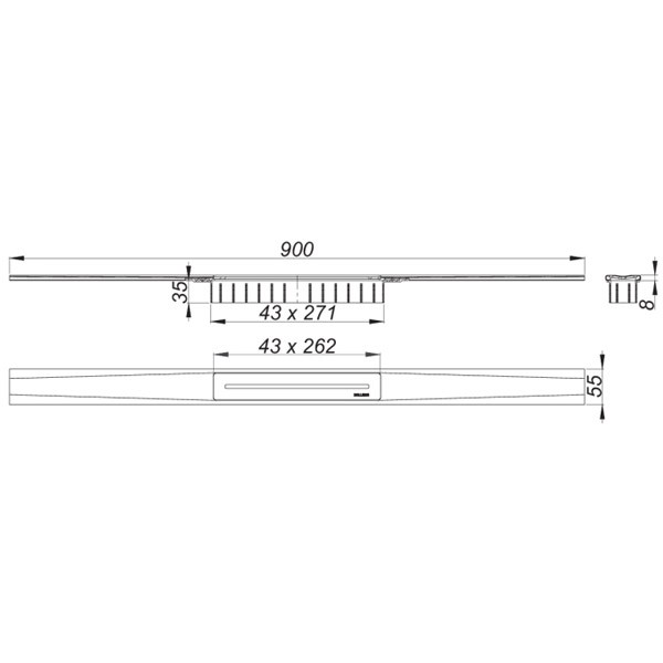 DALLMER Duschrinne CeraFloor Pure, 900 mm