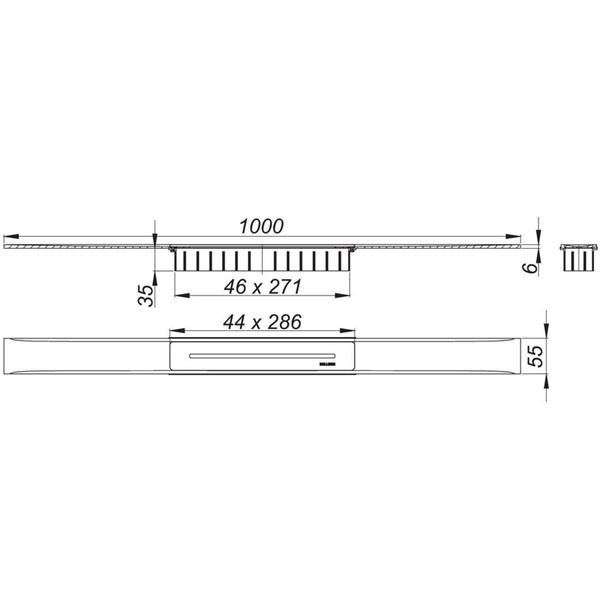 DALLMER Duschrinne CeraFloor Select anthrazit matt, 1000 mm