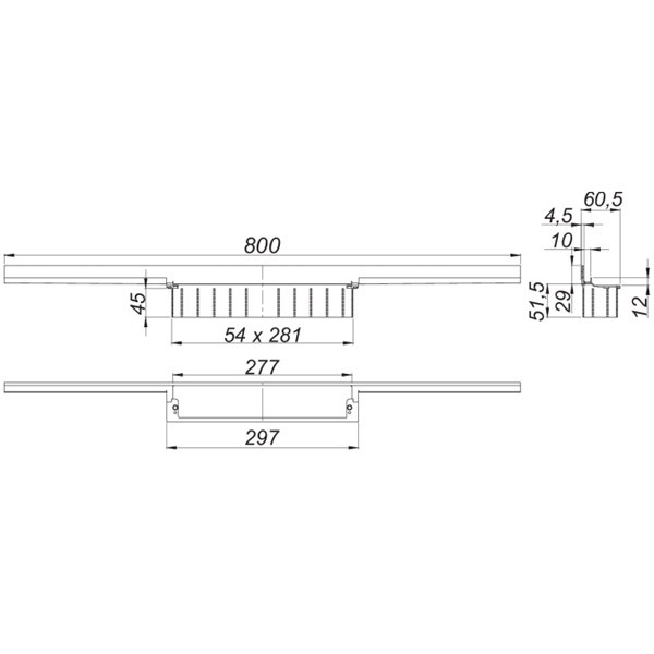 DALLMER Duschrinne CeraWall Individual, 800 mm