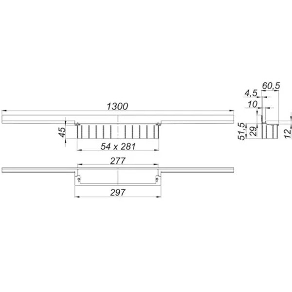 DALLMER Duschrinne CeraWall P, 1300 mm  