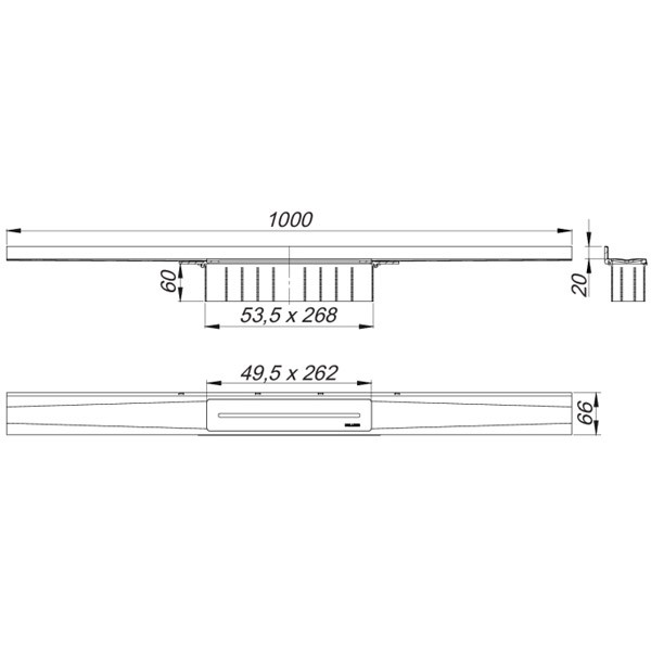 DALLMER Duschrinne CeraWall Pure, 1000 mm