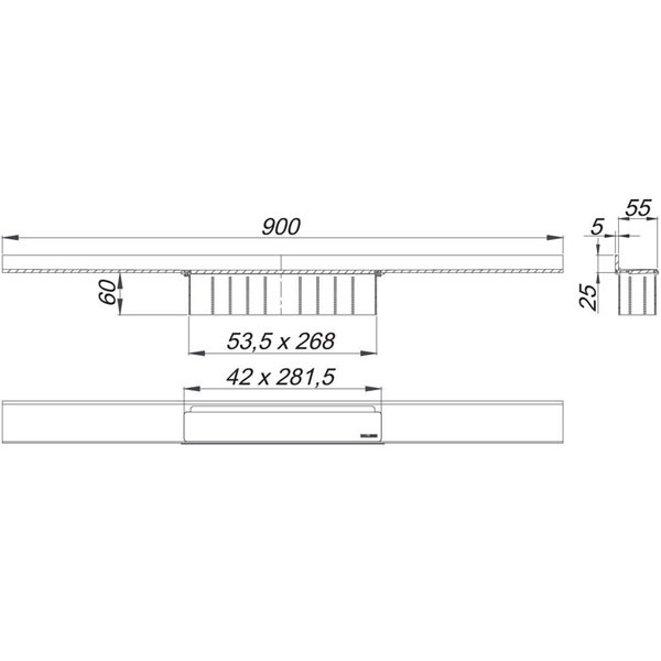 DALLMER Duschrinne CeraWall Select anthrazit matt, 900 mm