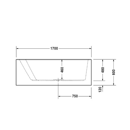 DU Badewanne Paiova 1700x1000mm Ecke links, mit Acrylverkleidung, weiß