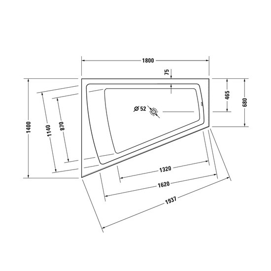 DU Badewanne Paiova 1800x1400mm Ecke links, mit Acrylverkleidung, weiß