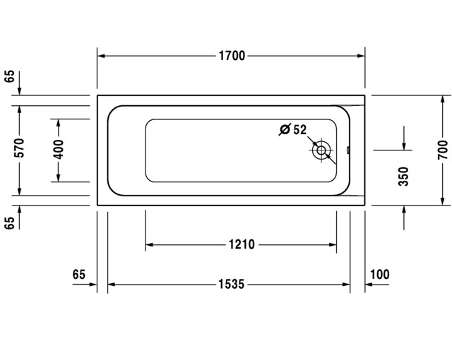 Duravit D-Code 170x70cm Badewanne weiß 700098000000000 