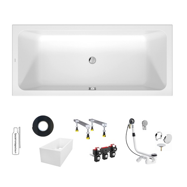Duravit D-Code 2.0 Badewanne 1800x800mm Einbauversion 2 Rückenschrägen Innentiefe 450mm reduzierte Randhöhe von 25mm Weiß 700672000000000