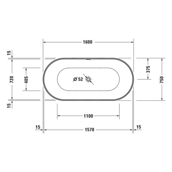 DU DuraKanto BW Oval freisteh.,1600x750 nahtl.Verkl.,Rückens.2, Weiß Seidenmatt