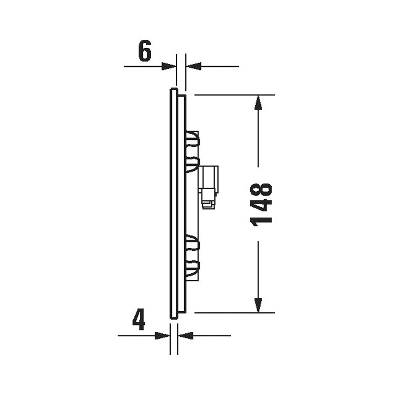 DU Betätigungsplatte A2, für WC, 229,8x157mm, Glas Weiß