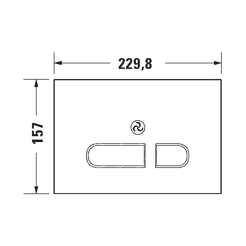 DU Betätigungsplatte A2, für WC, 229,8x157mm, Glas Weiß
