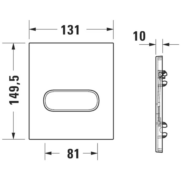 DU Betätigungsplatte A1, für Urinal 130x150mm, Kunststoff, Weiß