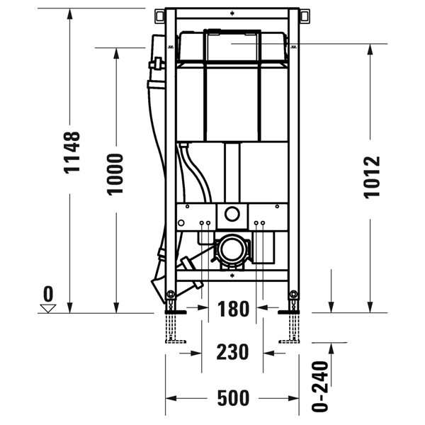 DU WC-Element für Wand-WC, Geruchsabs.,Hygienespülung, 500x1148mm