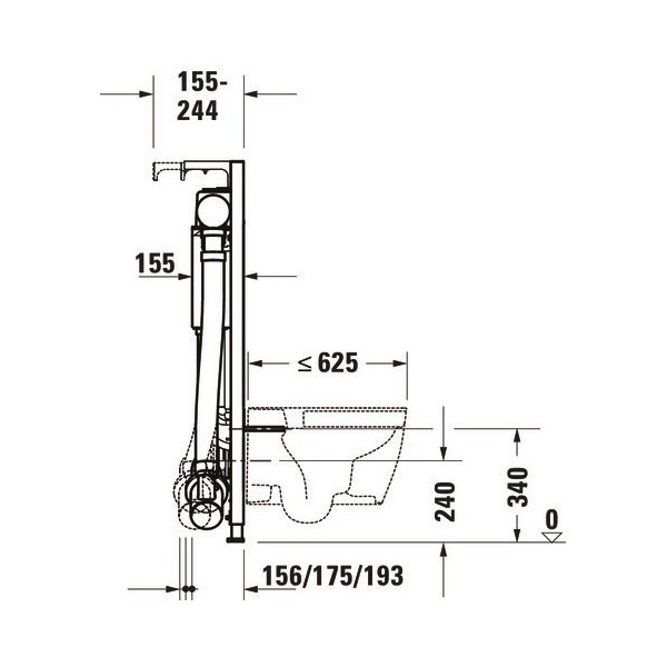 DU WC-Element für Wand-WC, Geruchsabs.,Hygienespülung, 500x1148mm