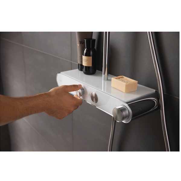 DU Duschsyst.Shelf 1050, Brausethermst. Chrom Weiß Hochglanz