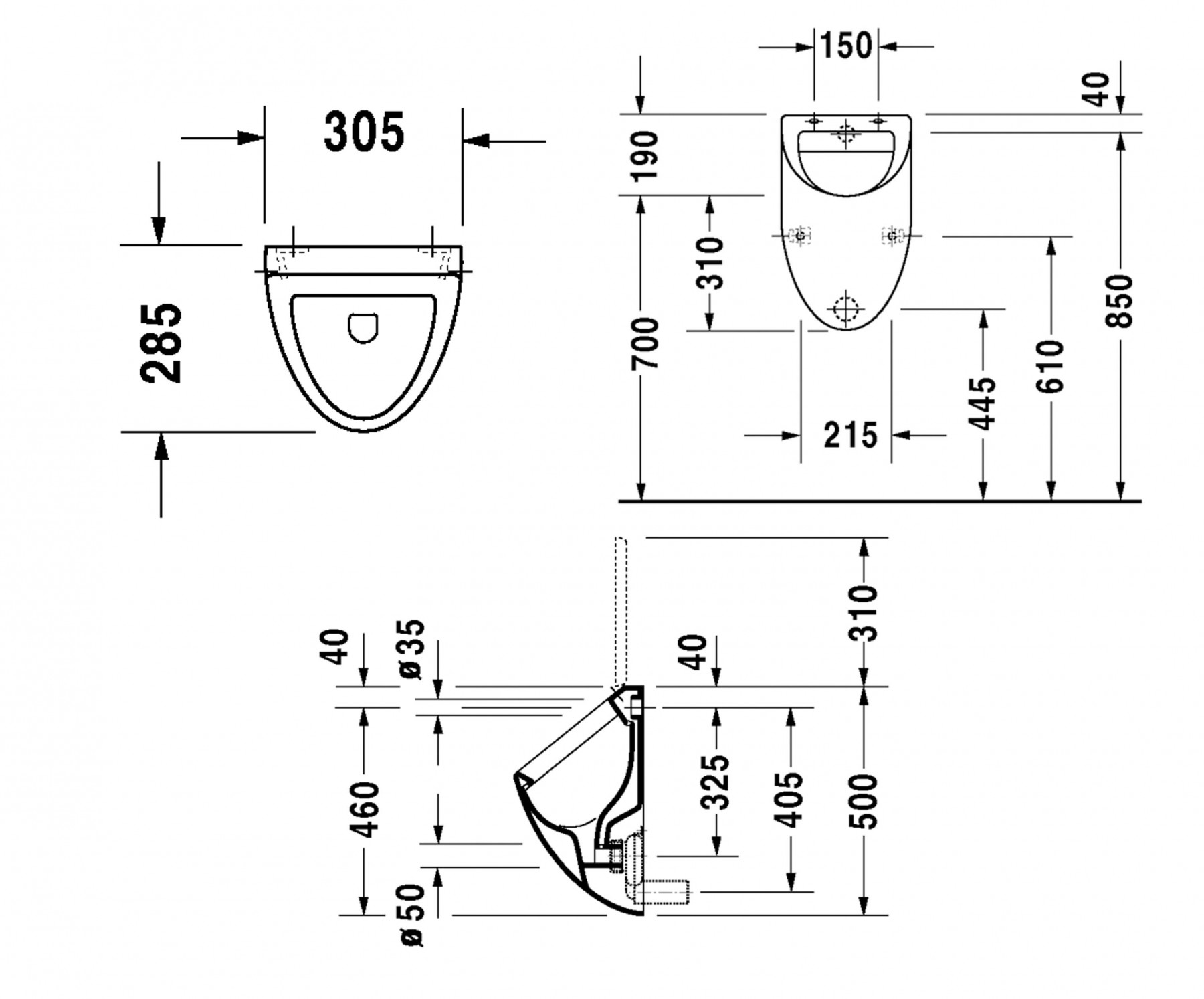 DURAVIT Fizz Urinal Set mit Deckel inkl. Beschichtung