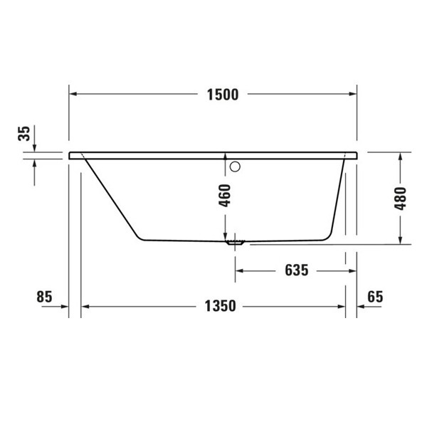 Duravit No 1 links 1500x800 Acryl Trapez Badewanne weiß 700504000000000