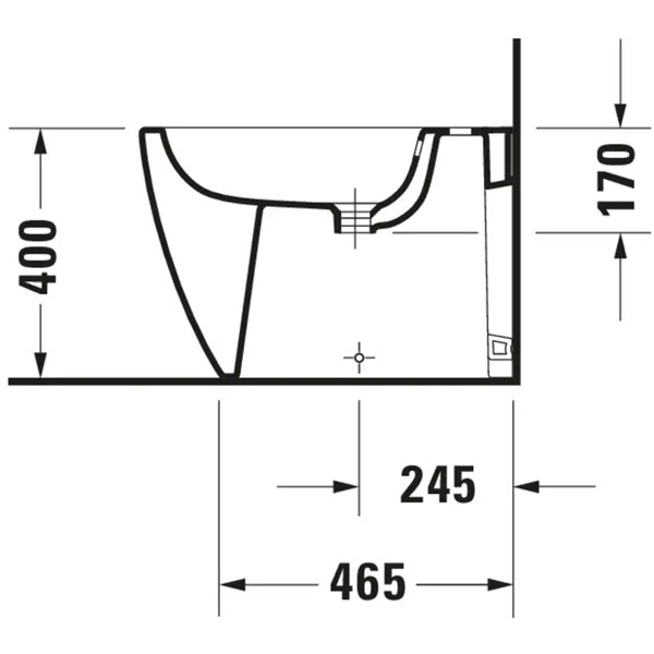 DU Stand-Bidet 600mm ME by Starck Weiß S eidenmatt, m. HL, m. HLB, 1 HL, BTW,DS