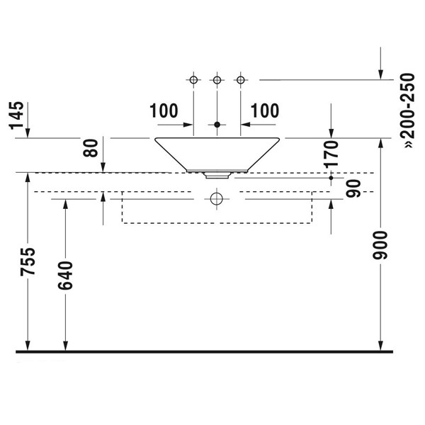 DU Aufsatzbecken Starck 1 530 mm mit ÜL, ohne HLB, weiß WonderGliss