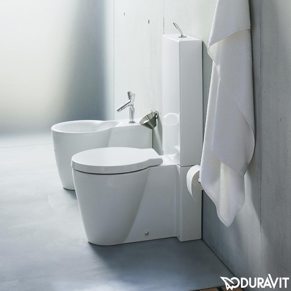 DU Stand-WC Kombi Starck 1 640 mm Tiefspüler, f.SPK, Abg.Vario, weiß
