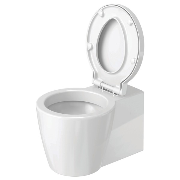 DU WC-Sitz Starck 1 mit SoftClose Scharnierwelle edelstahl, weiß