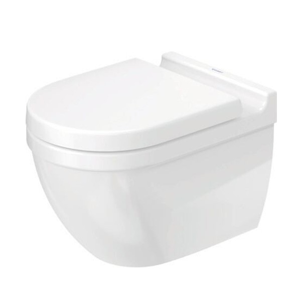 DU Wand-WC Set Starck 3, rimless, Weiß Tiefspüler, Durafix u.WC-Sitz m.Absenk.
