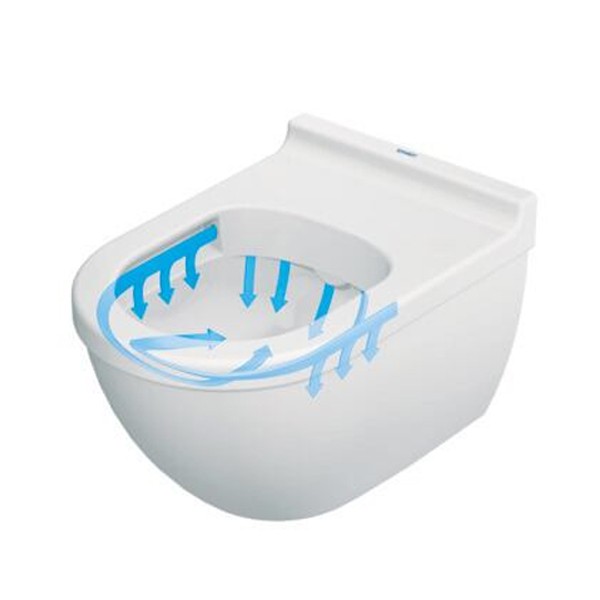 DU Wand-WC Set Starck 3, rimless, Weiß Tiefspüler, Durafix u.WC-Sitz m.Absenk.