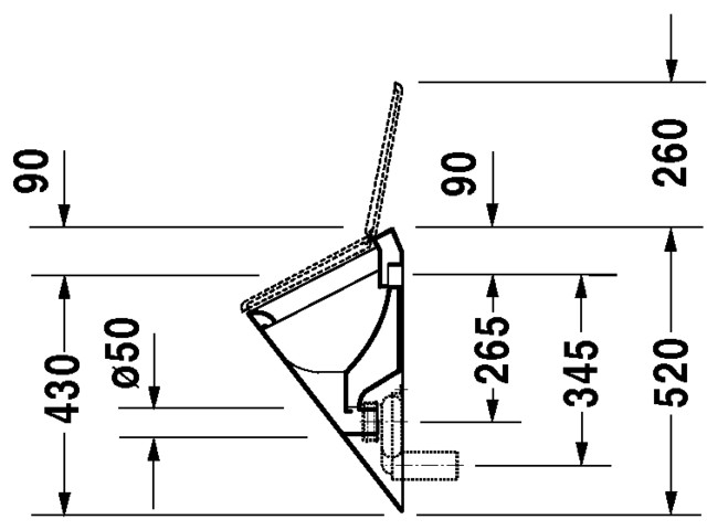 Duravit Urinal Set Starck 1 mit Deckel inkl. Beschichtung 08353200001