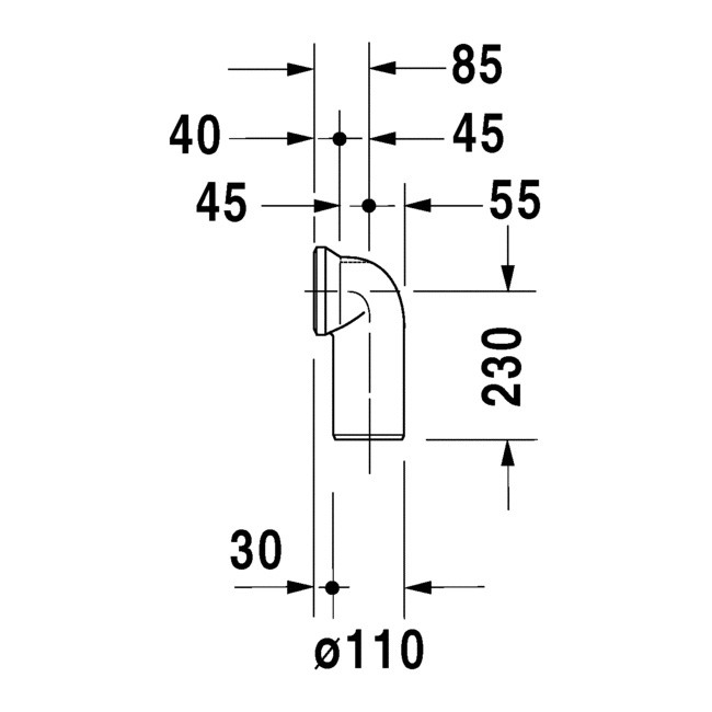Duravit Vario-Anschluss-Set für WC mit Universal-Abgang, inkl. Excenter
