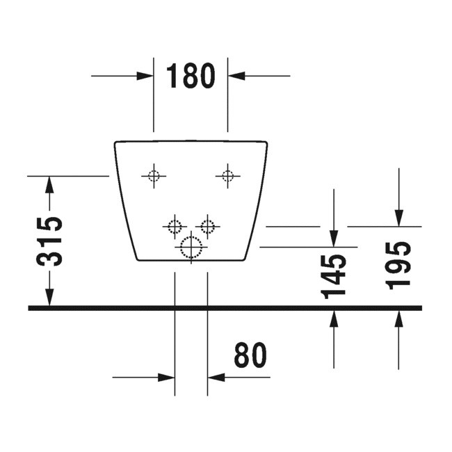 Duravit Wand-Bidet ME by Starck 480 mm mit Überlauf, mit HLB, 1 Hahnloch, weiß