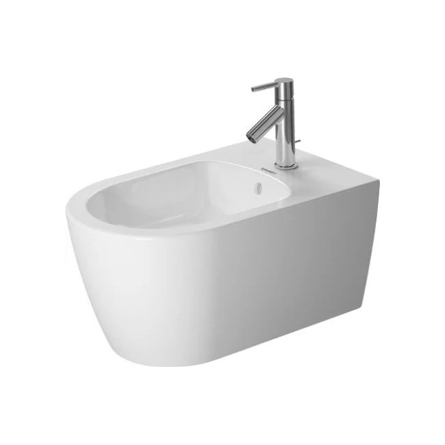 Duravit Wand-Bidet ME by Starck 570 mm m.Überlauf, m.HLB, 1 Hahnloch, Durafix, weiß WonderGliss