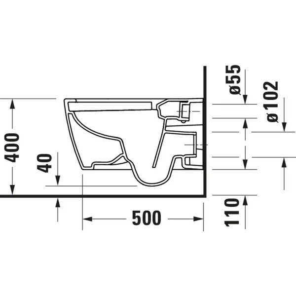 DU WWC-Set 570mm ME by Starck,Hygiene- F lush,Weiß Durashield,riml.,TS,WC-Sitz