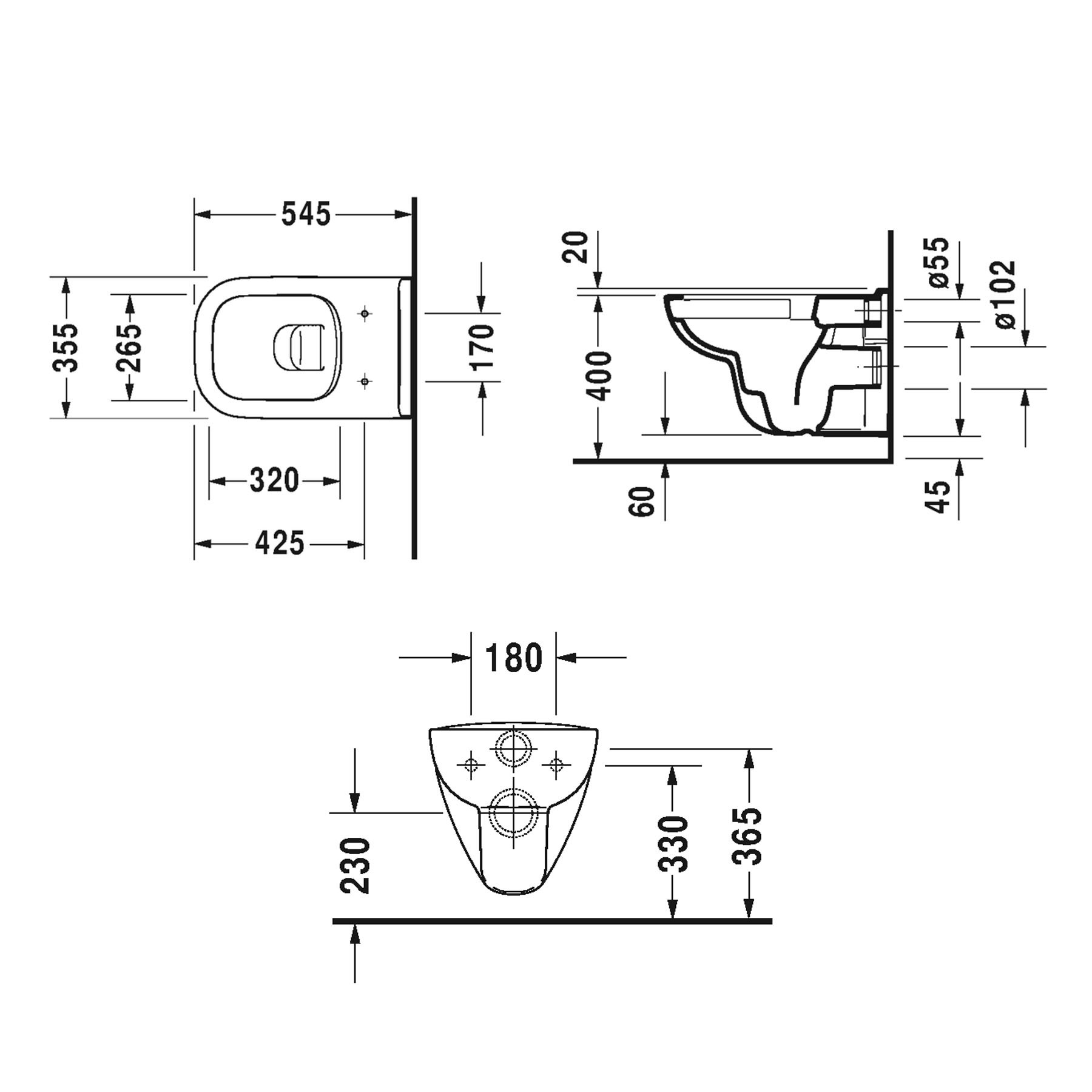 DU WWC-Set D-Code, rimless, Durafix TS,weiß, inkl.WC-Sitz m.Absenkautomatik